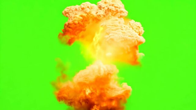 Explosion footage green screen 4k, 3D Animation, Ultra High Definition, 4k video Premium Quality