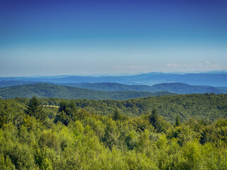 The landscape of Carpathian Mountains in the cloudy weather. Perfect weather condition in the summer season