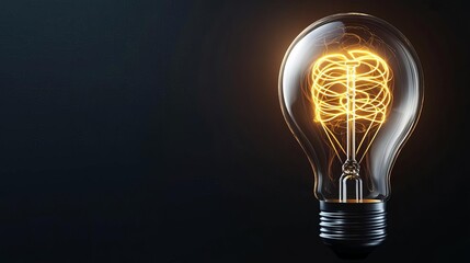 Electric light bulb with glowing golden veins inside, illuminated by soft ambient light, representing the flow of creativity and inspiration
