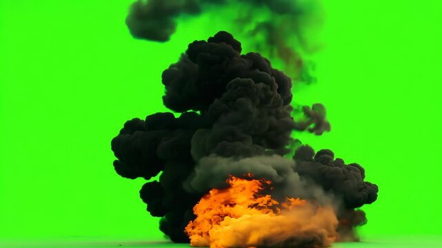 Explosion footage green screen 4k, 3D Animation, Ultra High Definition, 4k video Premium Quality