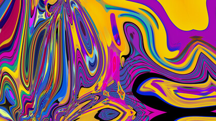 Colorful abstract psychedelic and fluid background for music