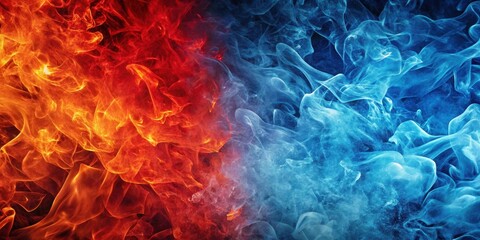 Abstract background texture featuring contrasting elements of red fire and blue ice , fire, ice, abstract, background, texture, contrast