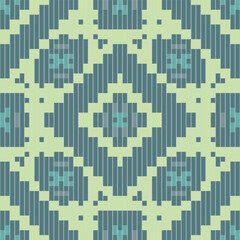 Pixel Ethnic Traditional Dress Patternfolk Embroidery, Aztec Geometric Ornament Print. Design for Carpet, Wallpaper, Clothing, Wrapping, Fabric