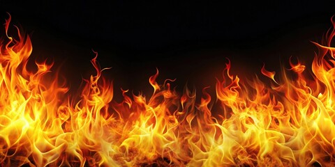 Fototapeta premium Fire abstract background with dynamic flames and empty space for text, fire, abstract, background, flames, copyspace, wildfire, hot