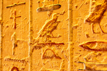 Hieroglyphs from the Valley of the Kings. These ancient inscriptions, found in the depths of a royal tomb, offer insight into the beliefs and funerary practices of ancient Egypt.