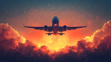 Obraz premium Iconic Plane Takeoff Symbolizing Travel and Tourism Experiences