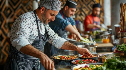 Cultural cooking class showcasing traditional cuisine. Culinary Cooking Class Diverse Dishes