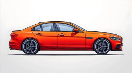 Fototapeta premium Minimalist Outline of a Car Capturing the Essence of Transport