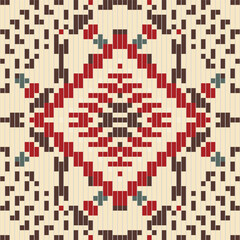 African Ethnic Motifs Patternfolk Embroidery, Aztec Geometric Ornament Print. Design for Carpet, Wallpaper, Clothing, Wrapping, Fabric