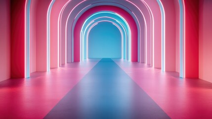 A wide shot of a nightclub with neon lights reflecting off the walls and dance floor, creating a captivating visual spectacle.
