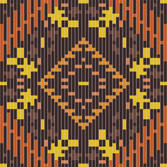 Russian Islamic Geometric Patterns Printablefolk Embroidery, Aztec Geometric Ornament Print. Design for Carpet, Wallpaper, Clothing, Wrapping, Fabric