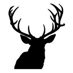 Buck Mule Deer - silhouette vector illustration transparent background