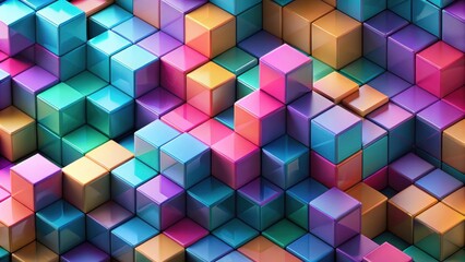 Obraz premium Abstract geometric background with cubes, geometric, abstract, cubes,shapes, pattern, design, modern, art