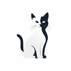 Obraz premium black cat on white