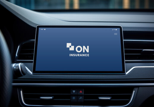 Screen Car infotainment System Mockup With Generative AI