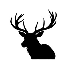 Deer vector Illustration - silhouette vector illustration transparent background