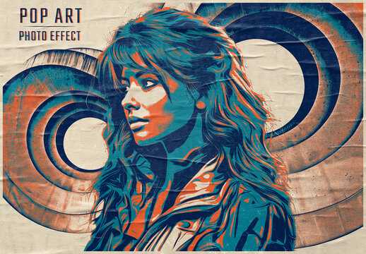 Modern Art Style Photo Effect With Circles Mockup. Generative Ai Background