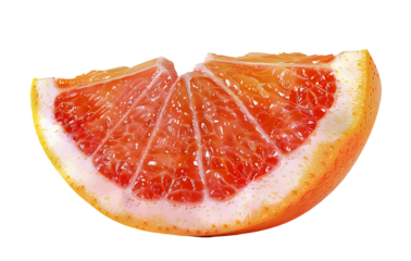 Slice of grapefruit citrus fruit isolated on transparent background