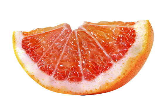 Slice of grapefruit citrus fruit isolated on transparent background