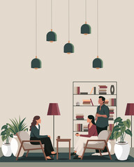 Fototapeta premium Work, people, psychotherapy poster, banner
