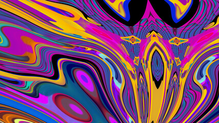 Colorful abstract psychedelic and fluid background for music