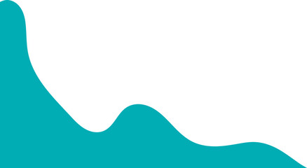 Teal wavy corner suitable for background, layout, banner. Fluid corner illustration