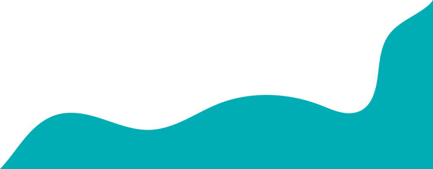 Teal wavy corner suitable for background, layout, banner. Fluid corner illustration