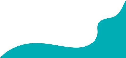 Teal wavy corner suitable for background, layout, banner. Fluid corner illustration