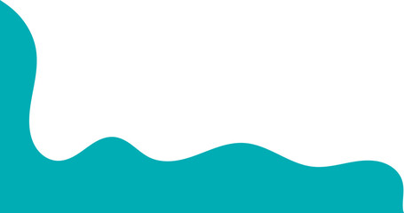 Teal wavy corner suitable for background, layout, banner. Fluid corner illustration