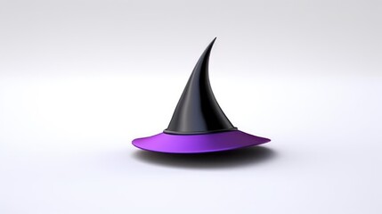 Fototapeta premium Purple and Black Witch Hat on a White Background