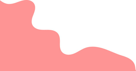 Peach wavy corner suitable for background, layout, banner. Fluid corner illustration
