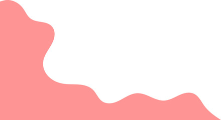 Peach wavy corner suitable for background, layout, banner. Fluid corner illustration