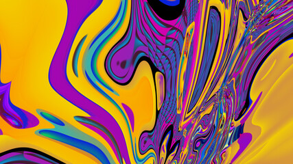 Colorful abstract psychedelic and fluid background for music