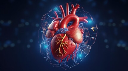 Human Heart Anatomical Illustration