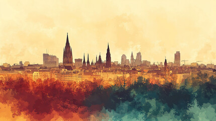 Coventry Color Pen Pencil Handdrawn