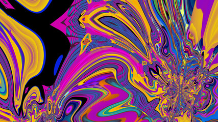 Colorful abstract psychedelic and fluid background for music