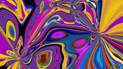 Colorful abstract psychedelic and fluid background for music