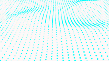 Abstract wave moving dots flow particles, hi-tech and big data background . Futuristic point wave.