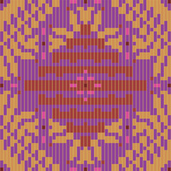 Geometry Shapes Ikat Weaving Patternfolk Embroidery, Aztec Geometric Ornament Print. Design for Carpet, Wallpaper, Clothing, Wrapping, Fabric