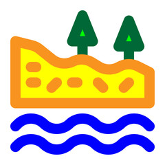 groundwater, ground water, water, ecology, ecosystem, environment colored outline icon