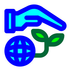 save earth, save the world, save the planet, conservation, preservation, ecology, sustainable colored outline icon