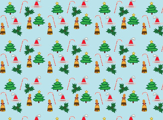 seamless pattern with christmas trees