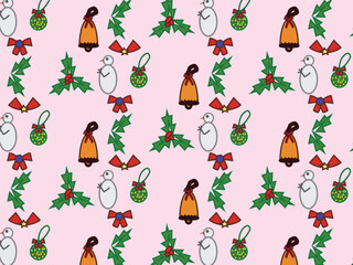 seamless background with Christmas balls