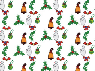 seamless pattern with Christmas tree  