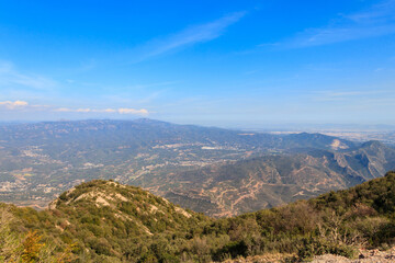 Beautiful view from the mountain of Montserrat in Catalonia, Spain