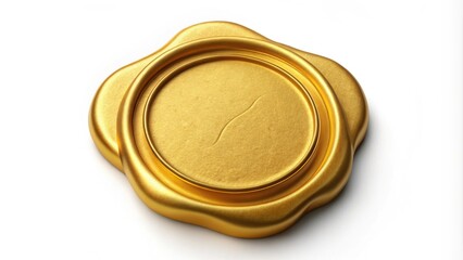 A golden wax blank seal for personalizing documents or invitations, luxury, wax seal, blank, gold, elegant, decoration, letter