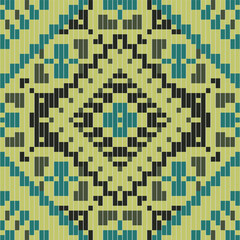 Squares Abstract Geometric Pattern Backgroundfolk Embroidery, Aztec Geometric Ornament Print. Design for Carpet, Wallpaper, Clothing, Wrapping, Fabric