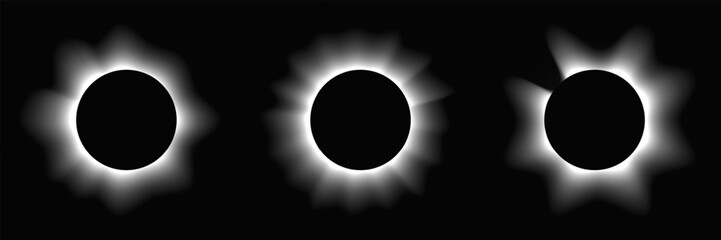 Set of circle illuminate light frames