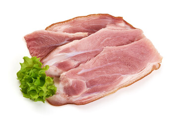 Raw pork steaks, isolated on white background. High resolution image.