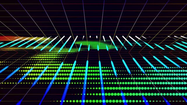 Visual gride effects wave background. particles flow wave  background.